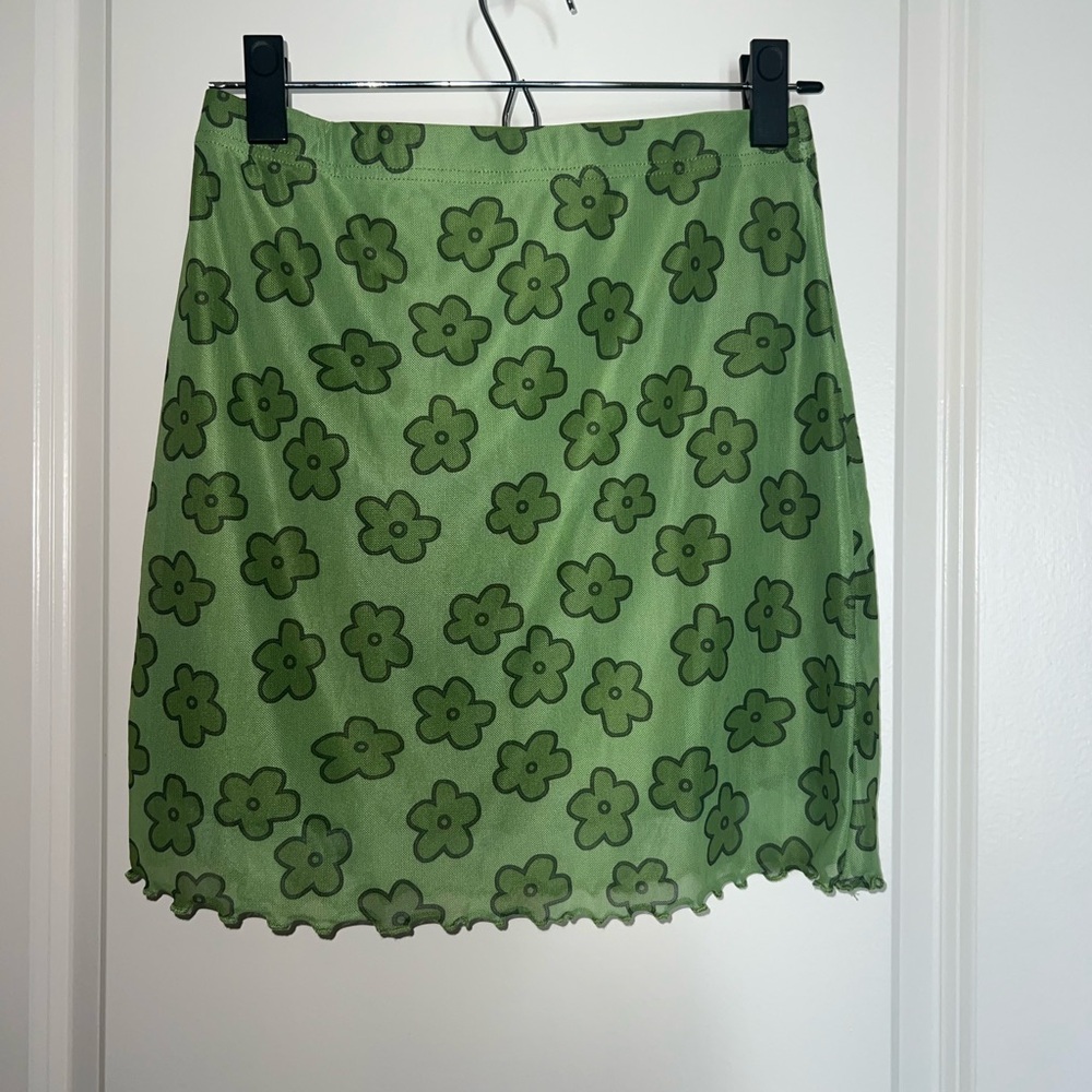 Floral Green Skirt